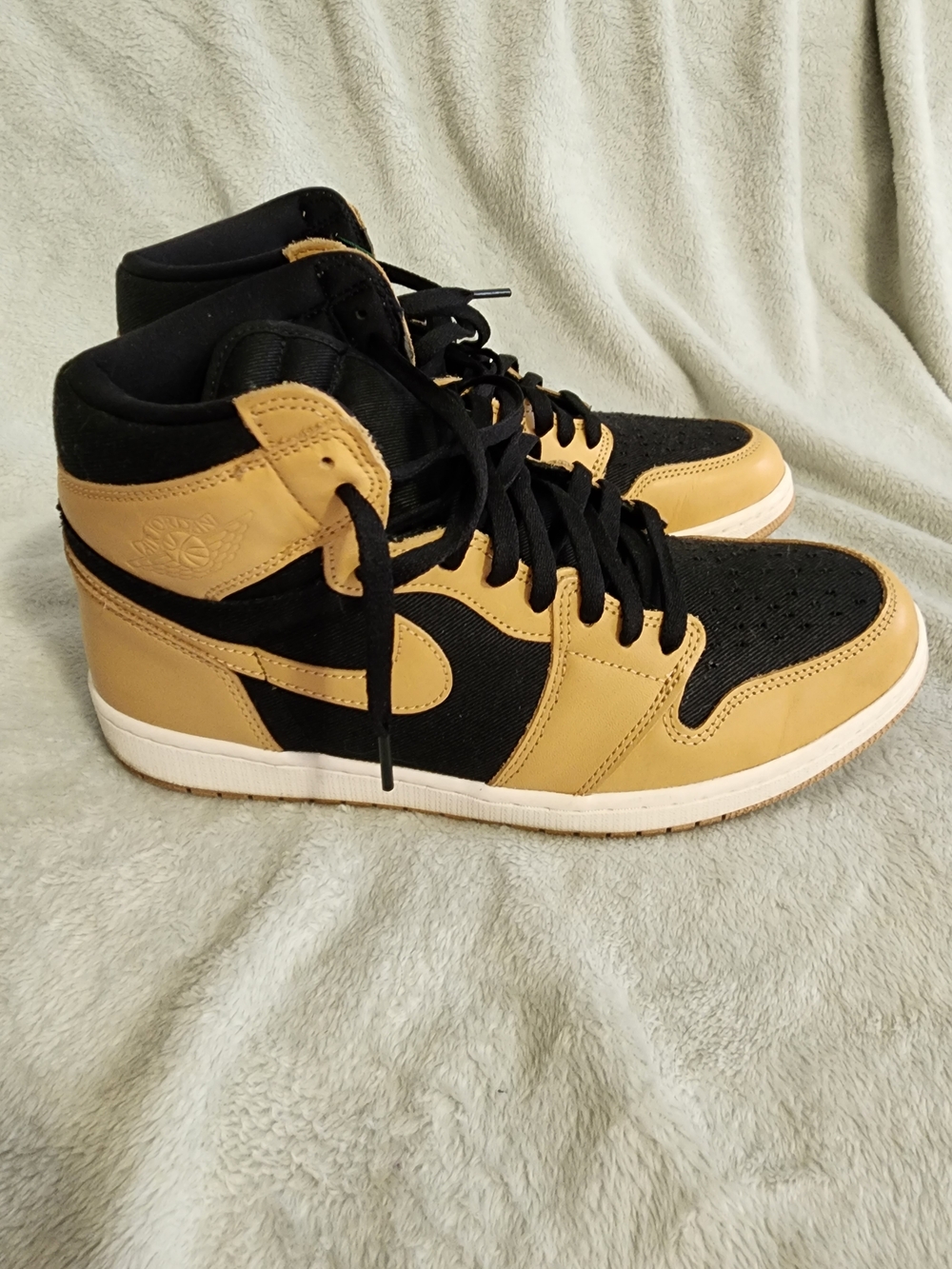 Jordan High-Top Sneakers in Black and Tan